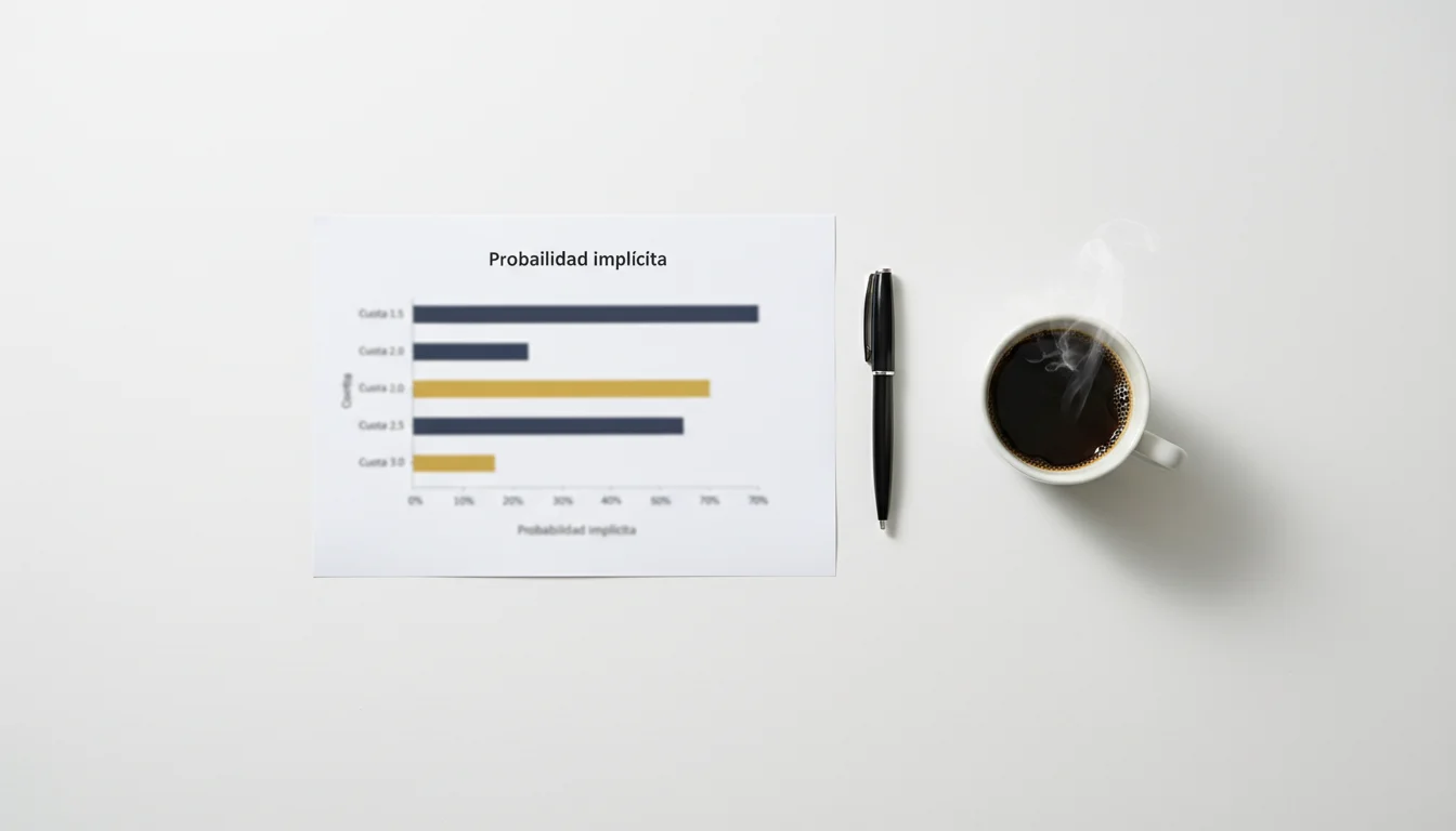 Gráfico simple de barras mostrando la relación entre cuotas y probabilidad en apuestas deportivas